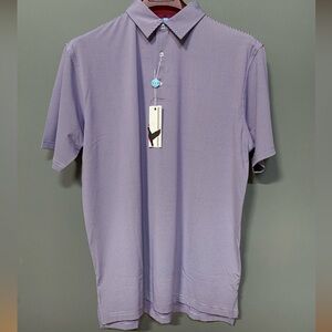 GENTEAL Pinstripe Polo Shirt Golf Plum Men’s Medium